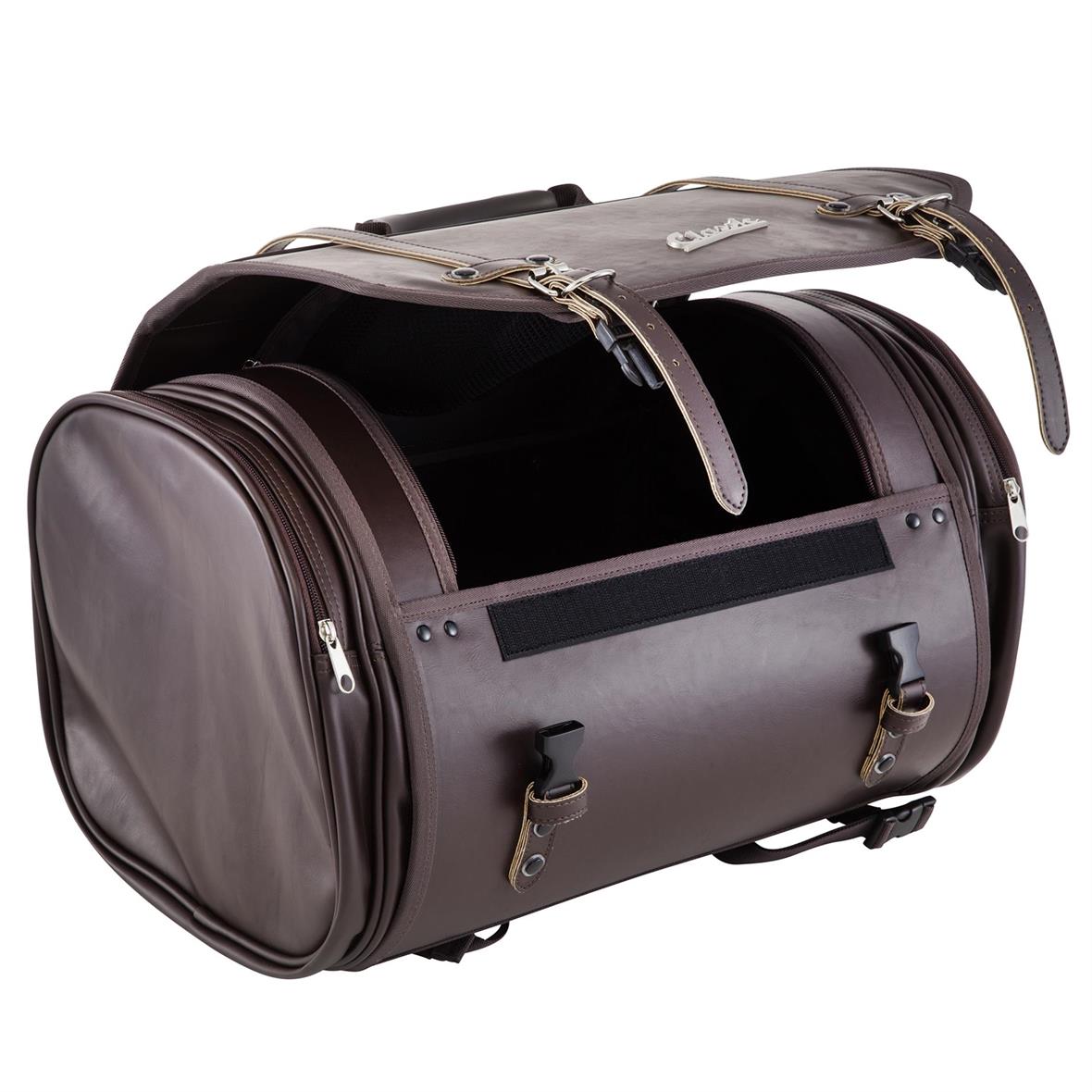 Classic" grote tas voor bagagedrager voor Vespa - donkerbruin, kunstleer