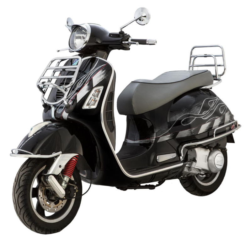 Bagagerek vooraan voor Vespa GTS/GTS Super/GTV/GT 60/GT/GT L 125-300cc, opvouwbaar, chroom
