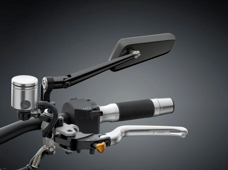 Spiegel RIZOMA Circuit 744 rechts voor Vespa, zwart geanodiseerd
