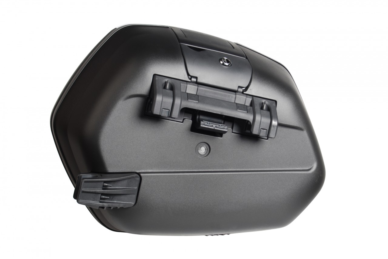 Shad zijkofferset SH36, zwart met afdekking in carbonlook, 36 l