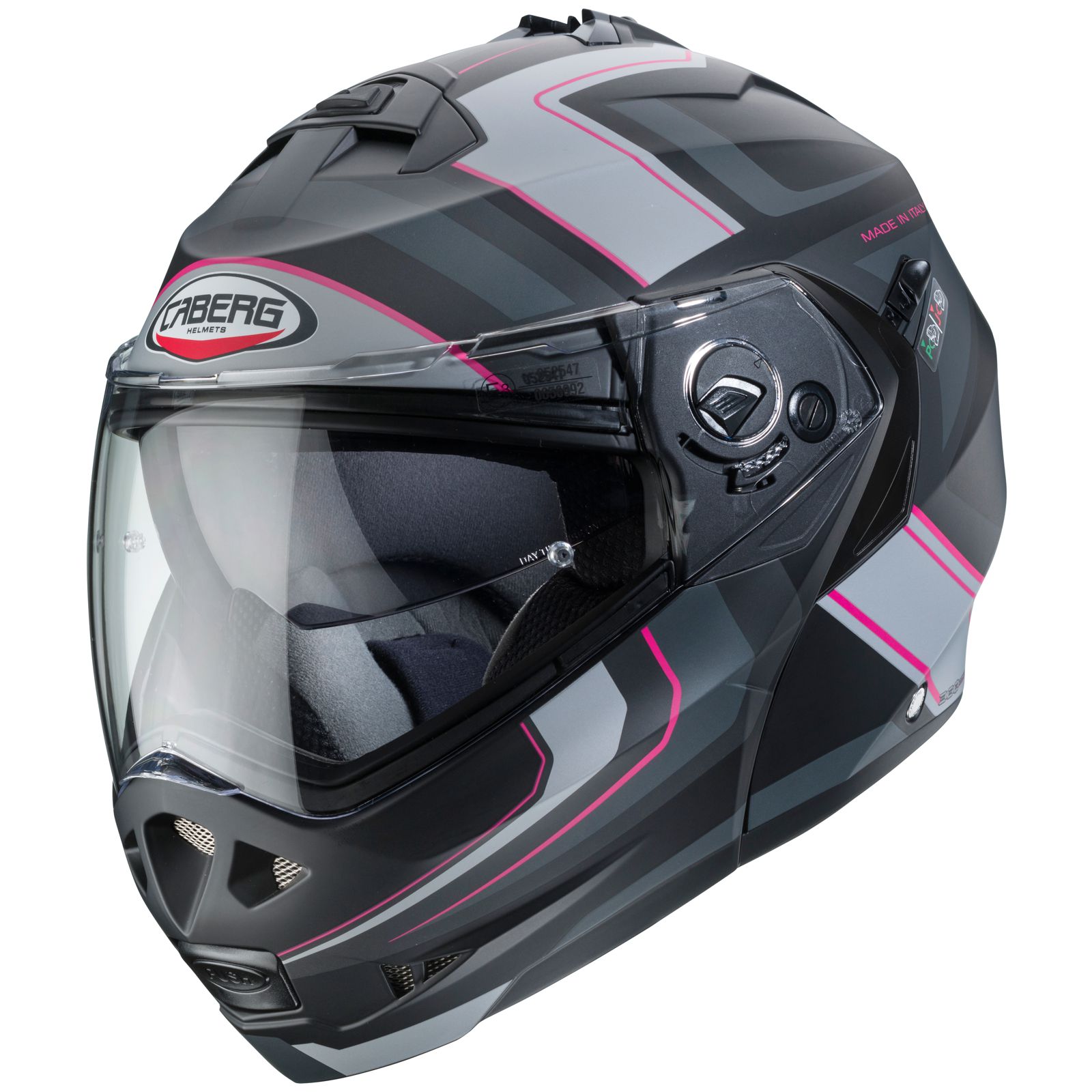 Caberg Duke II Tour helm, mat zwart/antraciet fuchsia