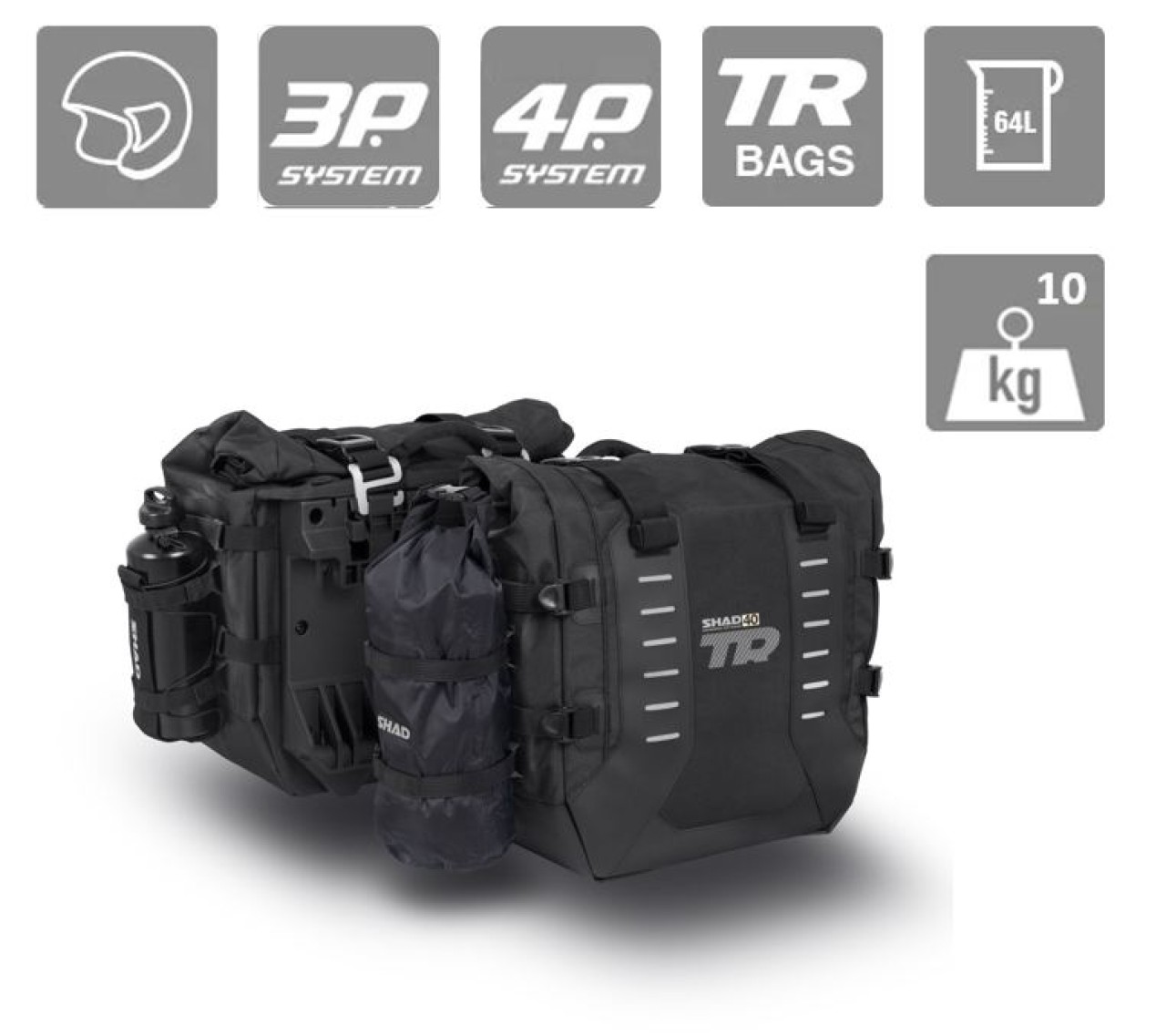 Shad-zijtassen set TR40, zwart, 40 l