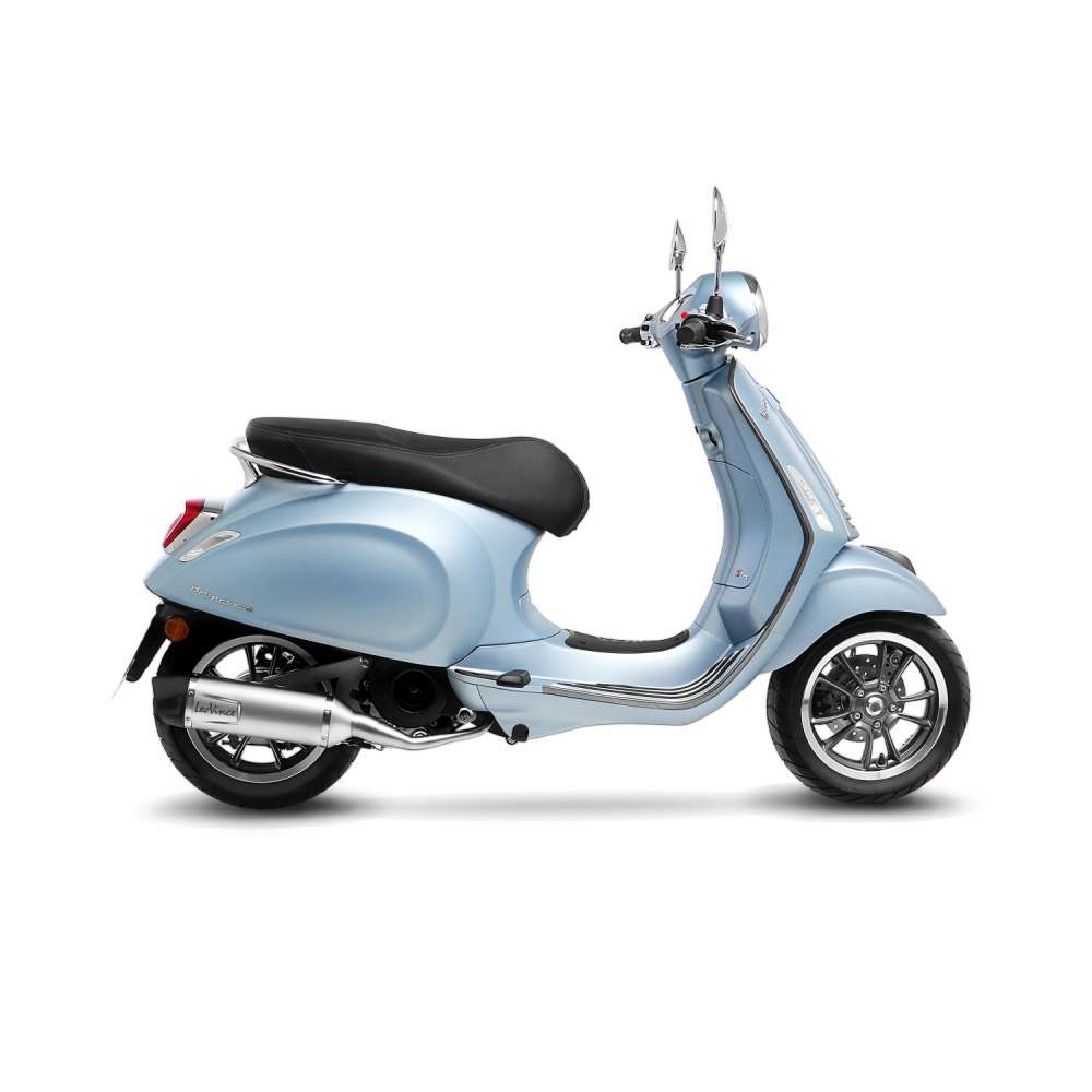LeoVince uitlaatsysteem compleet LV One Evo voor Vespa Primavera 125, roestvrij staal zilver, E-certificaat