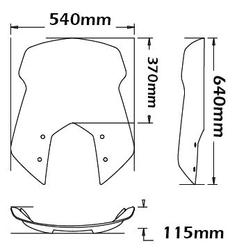 Voorruit - hoogte 370 mm voor BMW R 1200 ST (04-07), helder