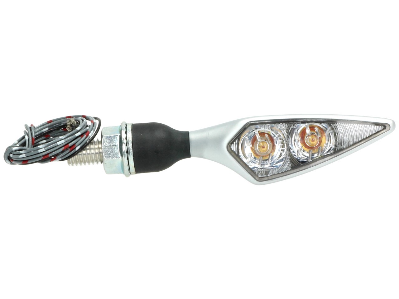 Kellermann knipperlicht, achter- en remlicht, Rhombus DF, staal, LED, HR, 12 V, mat chroom, M8x20