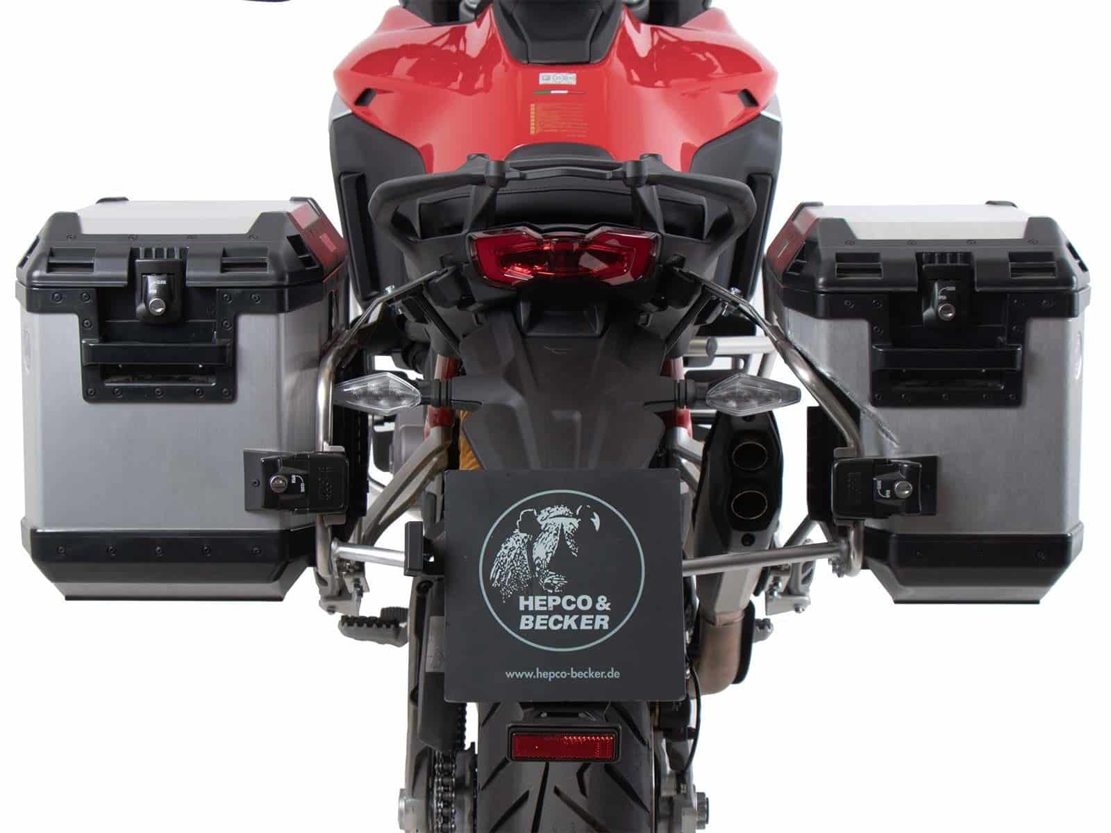 Kofferdrager set Cutout incl. kofferset Xplorer Cutout zilver voor Ducati Multistrada V4 /S (25-)
