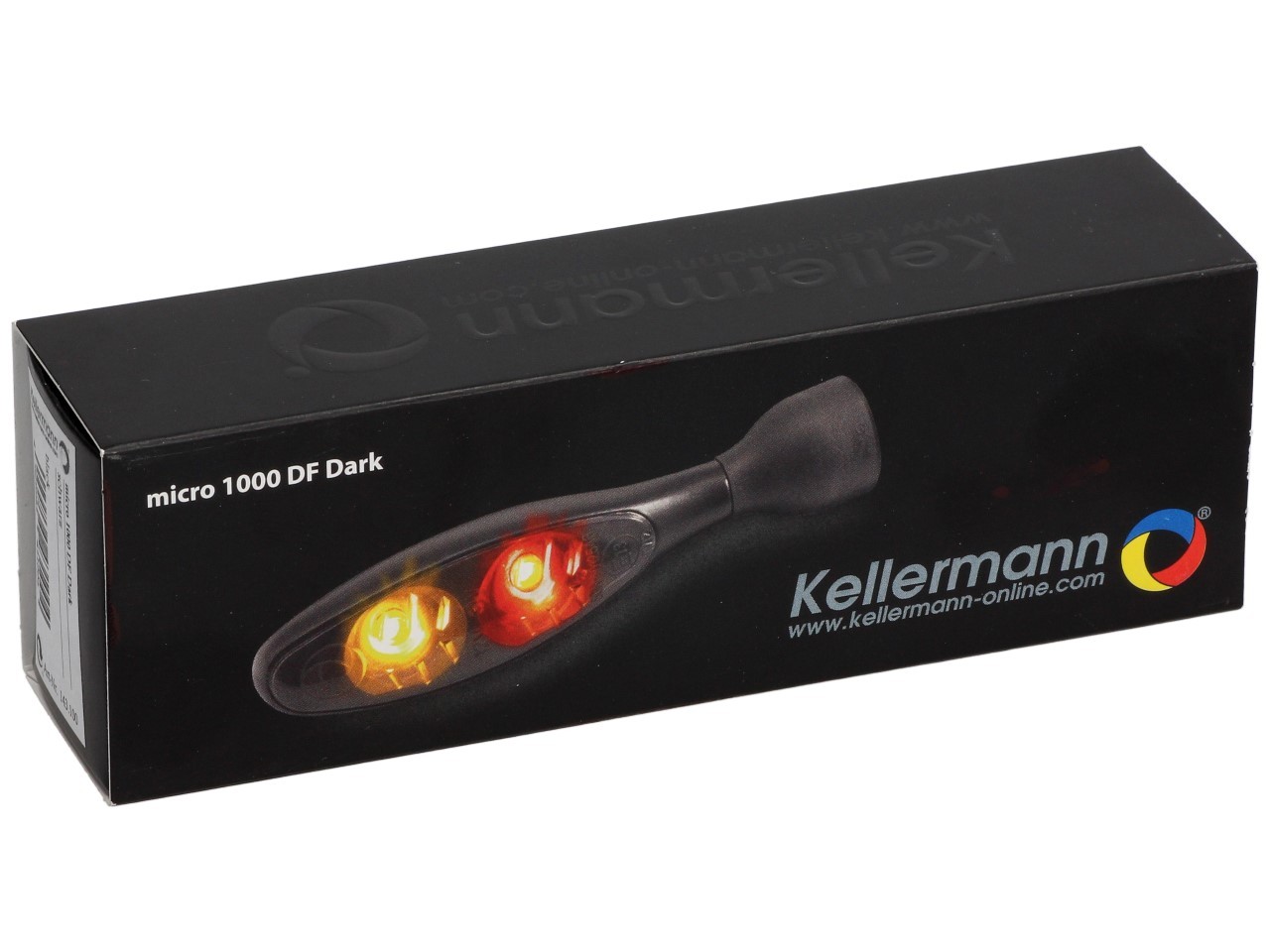 Kellermann knipperlicht, achterlicht en remlicht, Micro 1000 DF Dark, staal, LED, HL/HR, 12 V, mat zwart