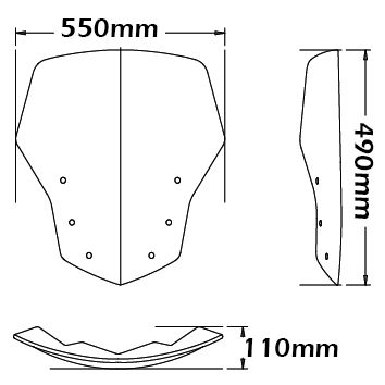 Laag windscherm voor BMW K 1200 GT /K 1300 GT, helder