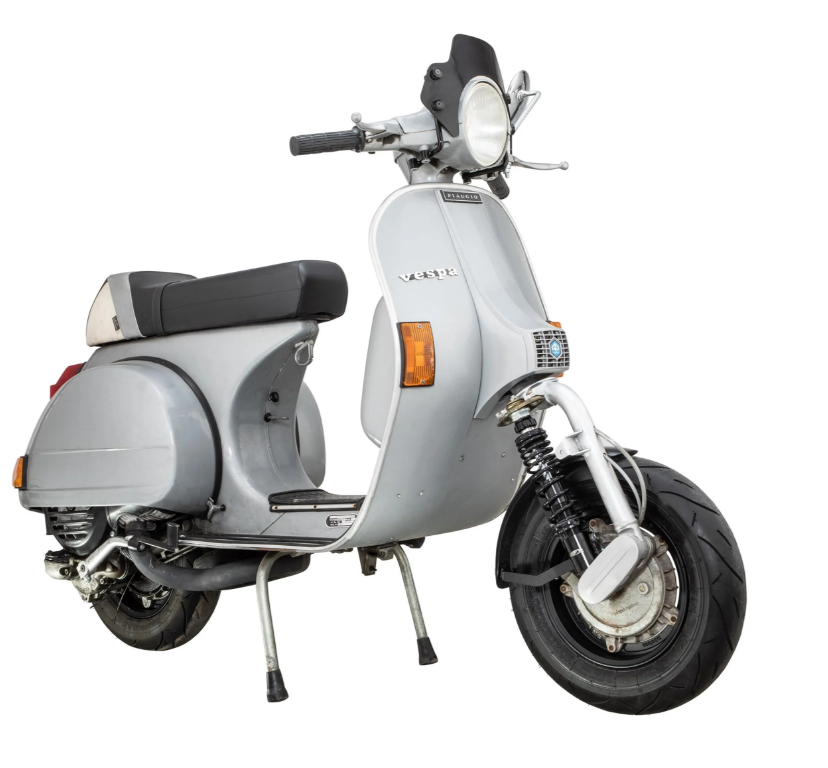 Spatbord 2.0 Garelli Race EVO II voor Vespa PX 80-200ccm, GFK zwart, beugel zwart