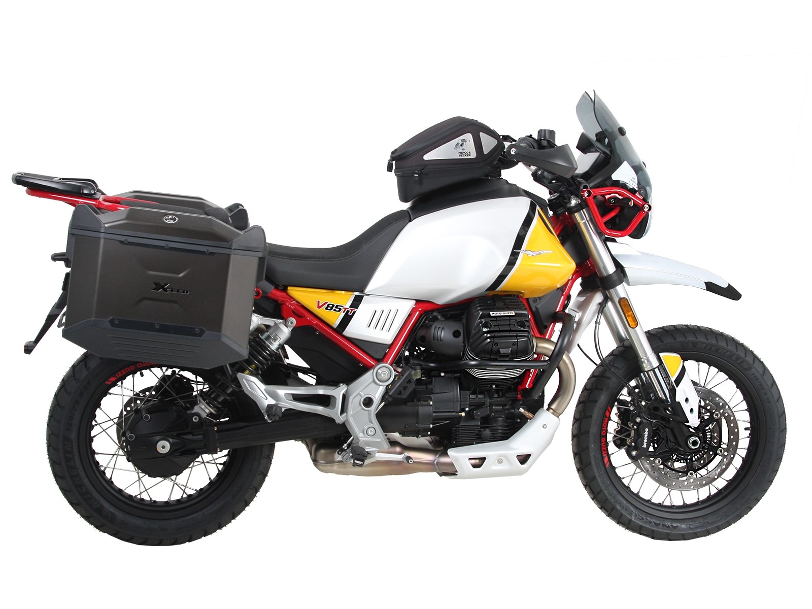 Kofferdrager vast zwart voor V85 TT (Bj.19-) Hepco & Becker