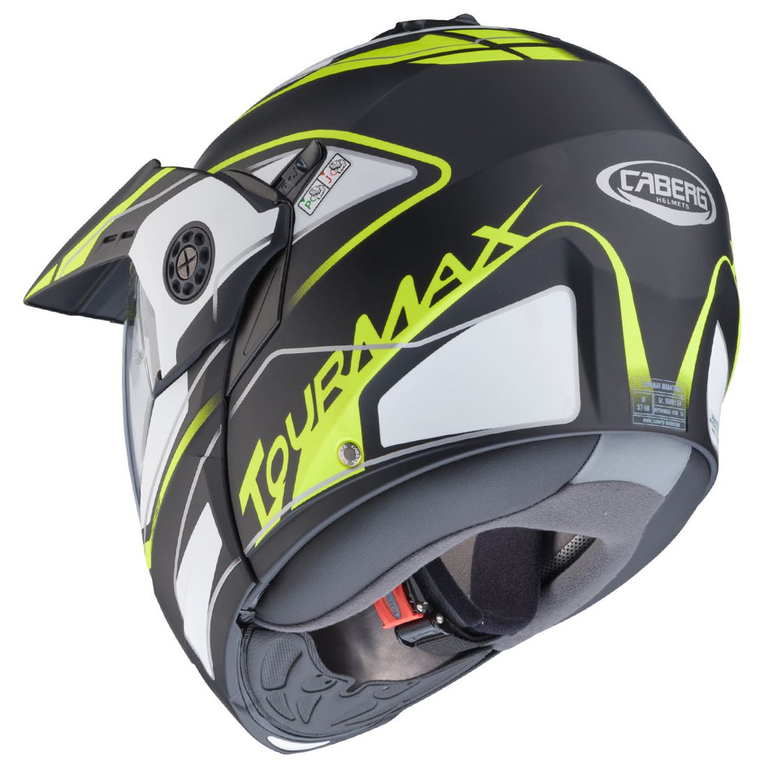 Caberg helm Tourmax Marathon, mat zwart/wit-geel
