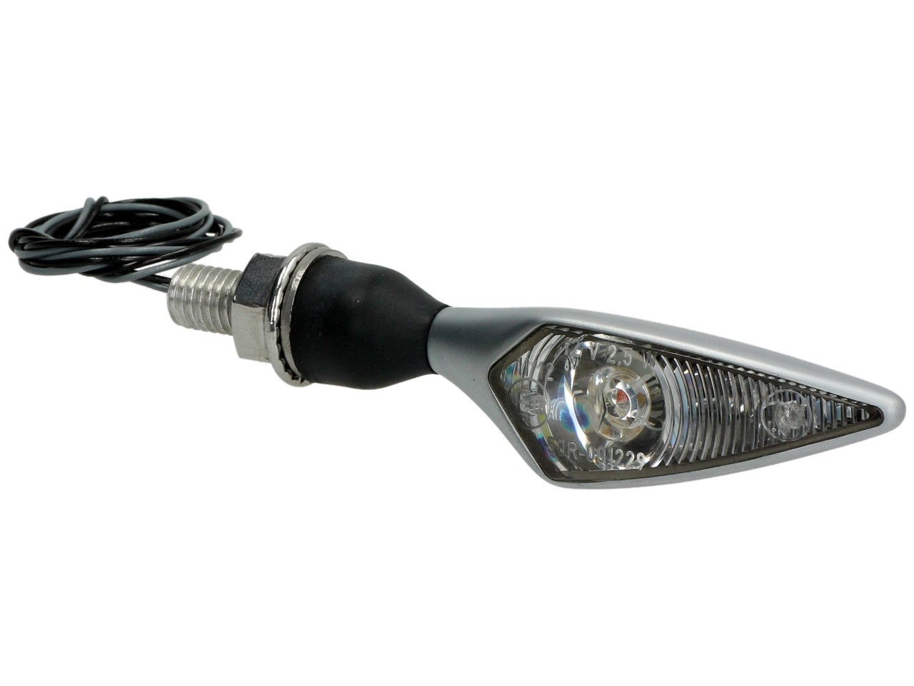 Kellermann indicator, ruit, staal, LED, VL/HR, 12 V, mat chroom, M8x20, E-goedgekeurd