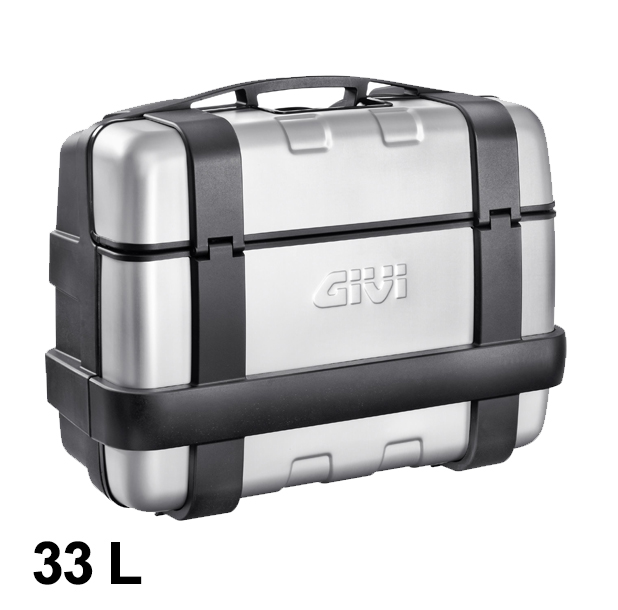 Trekker 33 liter MONOKEY koffer met aluminium deksel zilverkleurig Givi