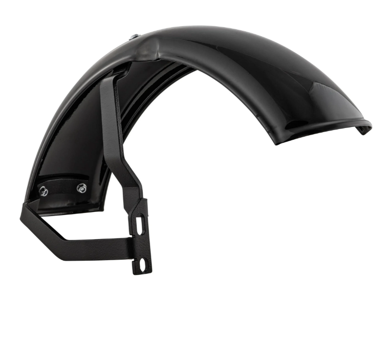 Spatbord 2.0 Garelli voor Vespa PX 80-200ccm, metaal zwart glanzend, beugel zwart