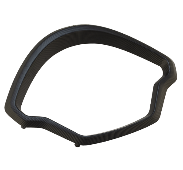 Decoratieve ring snelheidsmeter voor Vespa GTS/GTS Super 125/300cc (`22-), aluminium, zwart mat geanodiseerd