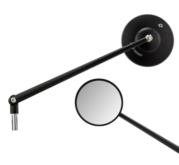 Standaardspiegel links of rechts voor Vespa PX 125-200ccm, zwart mat